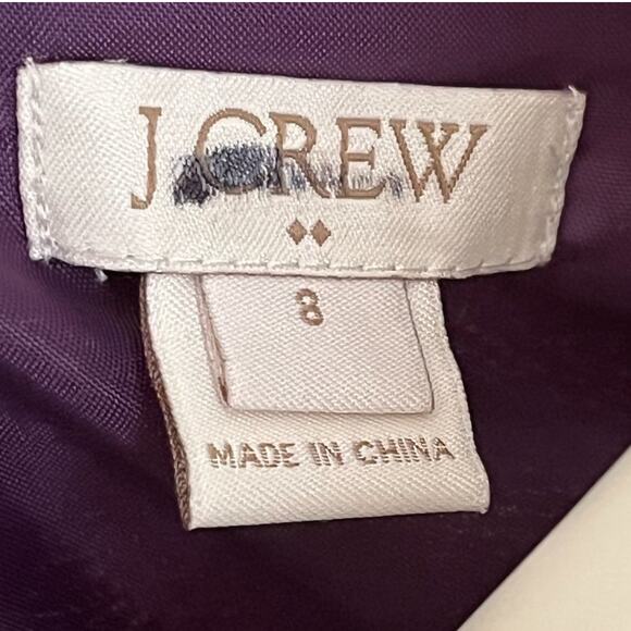 J.CREW Lightweight Long Sleeve Polkadot Dress in Eggplant & Black SZ 8 - Picture 6 of 9